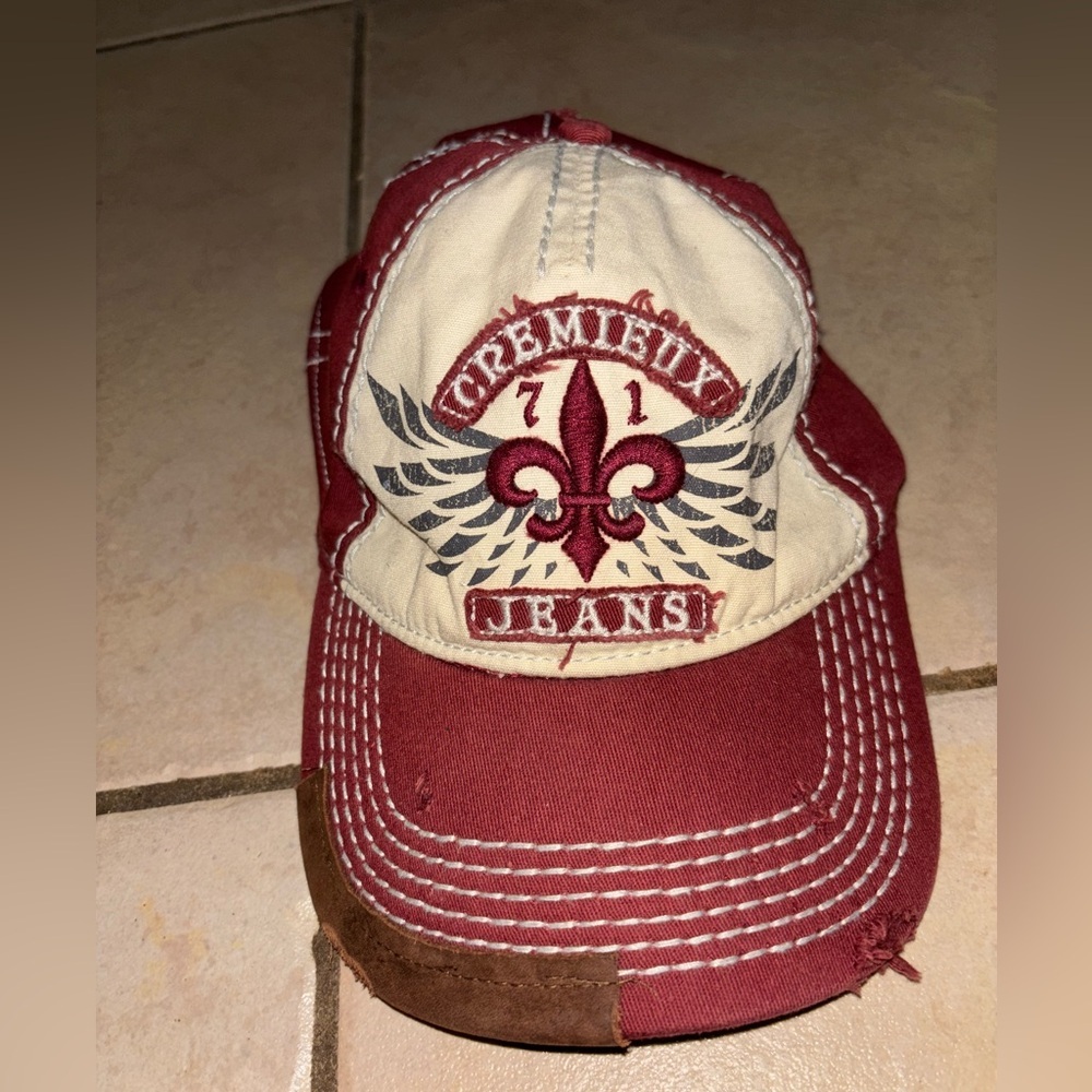 Cremieux Jeans Distressed Fleur de Lis Wings Graphic Baseball...
